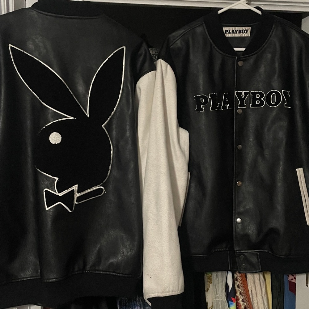 Playboy Black Leather Snap Jacket - image 7